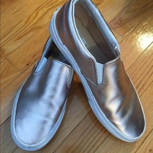 Vans Rose Gold Metallic Leather Classic Slip-On